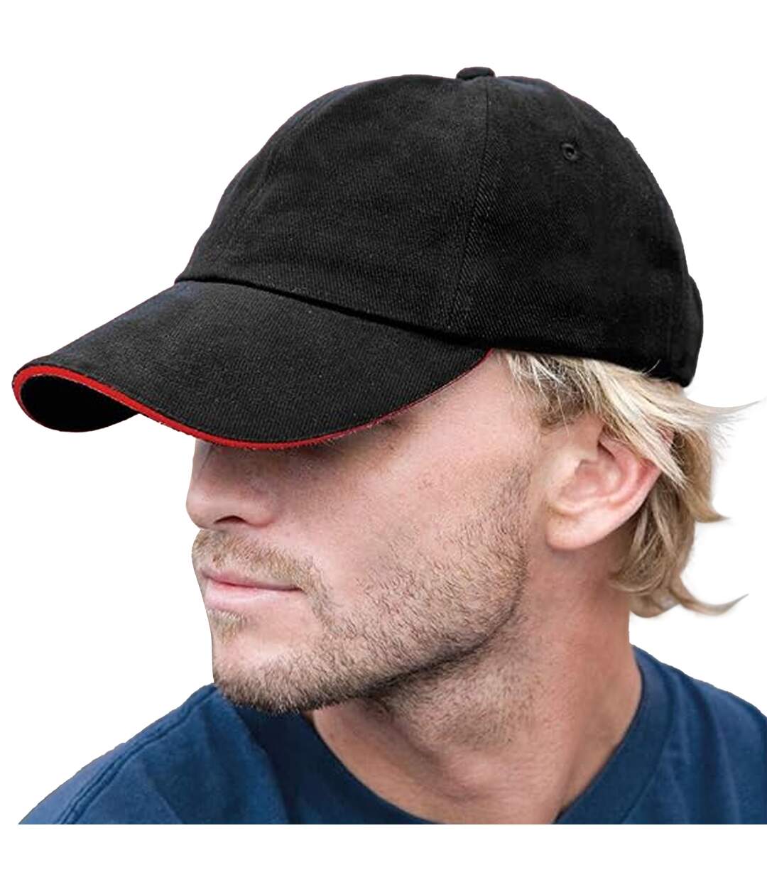 Result Mens Memphis Sandwich Peak Cap (Black/Red) - UTPC3127-2