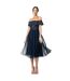 Robe Mi-longue Manches Courtes Motif/style Paillette Femme Bleu Marine Maya Deluxe-2