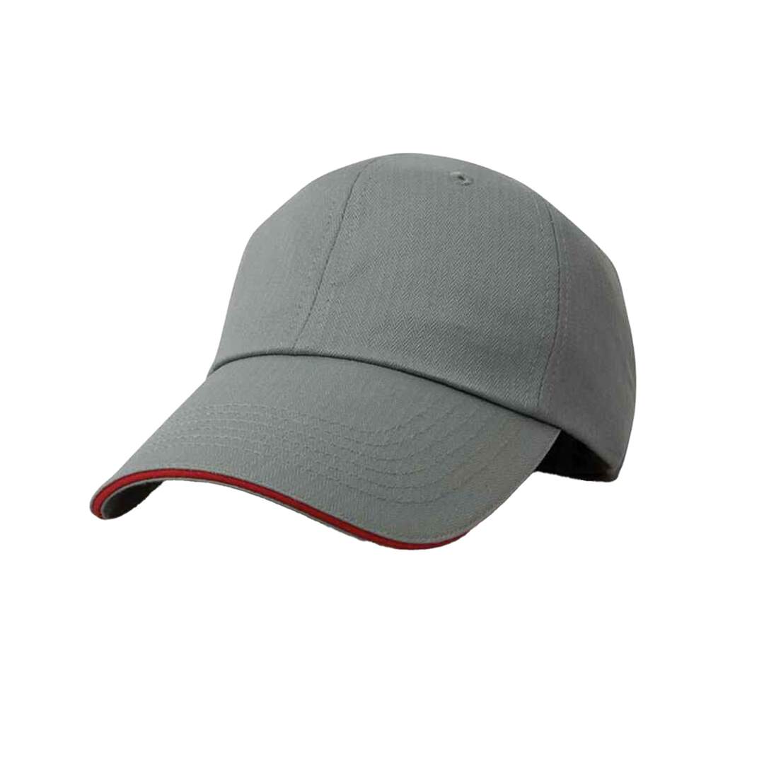 Casquette à rebord en contraste adulte unisexe gris/rouge Result-2