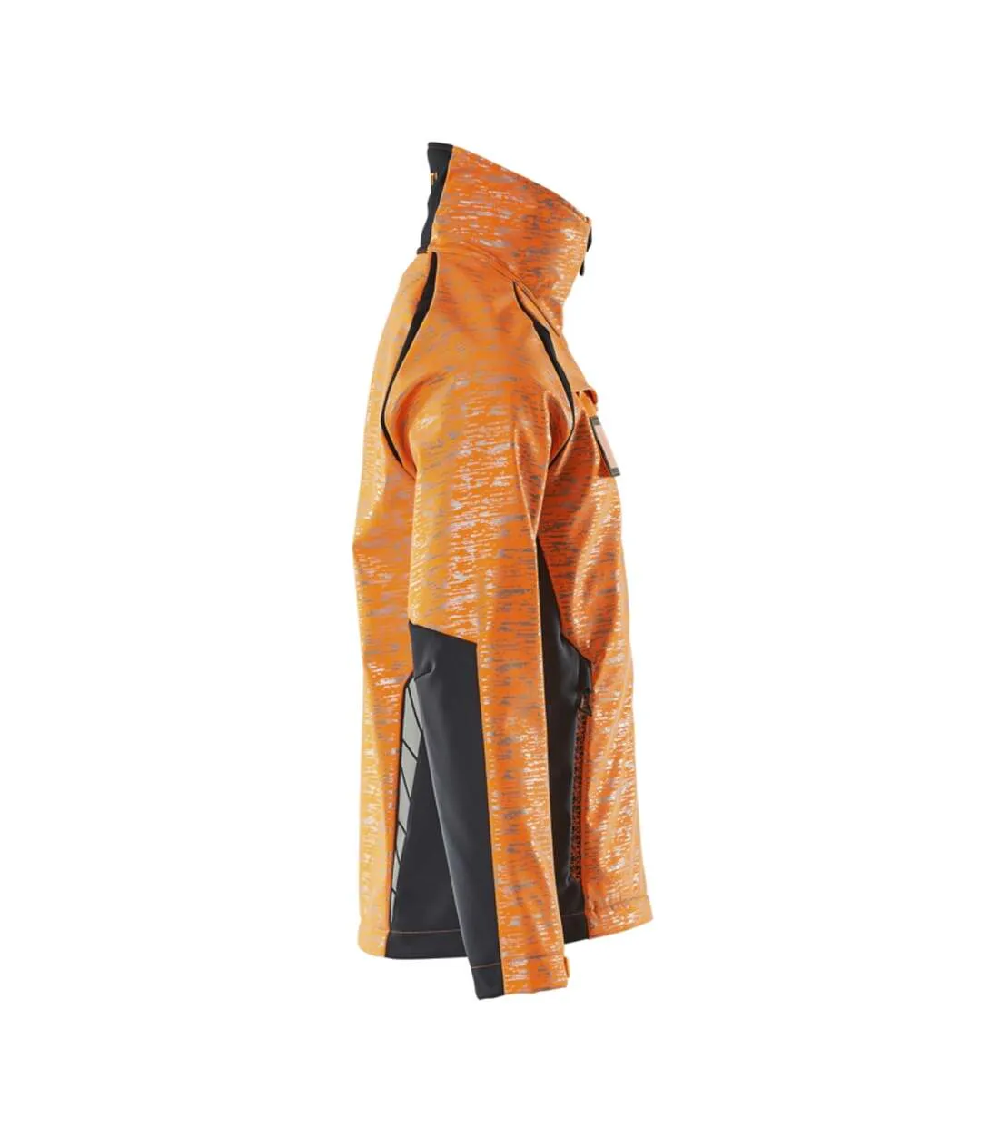 Veste Softshell Accelerate Safe Homme Orange Fluo Bleu Marine Foncé Mascot-4