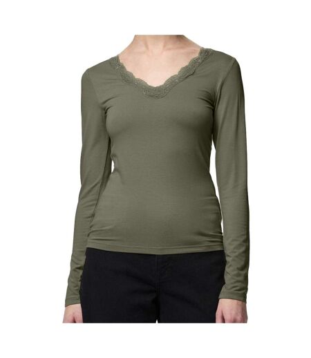 T-Shirt kaki femme pieces pcbarbera - l
