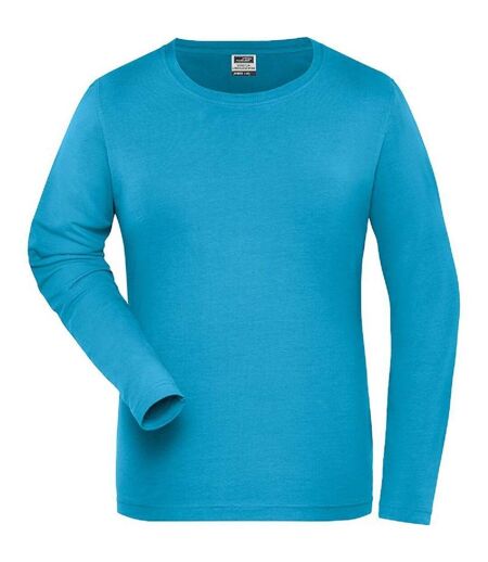 T-shirt workwear BIO manches longues - Femme - JN1803 - bleu turquoise