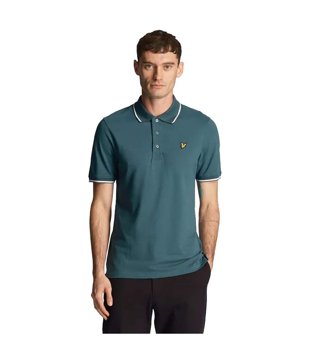 Polo Homme Vert Blanc Lyle & Scott-1