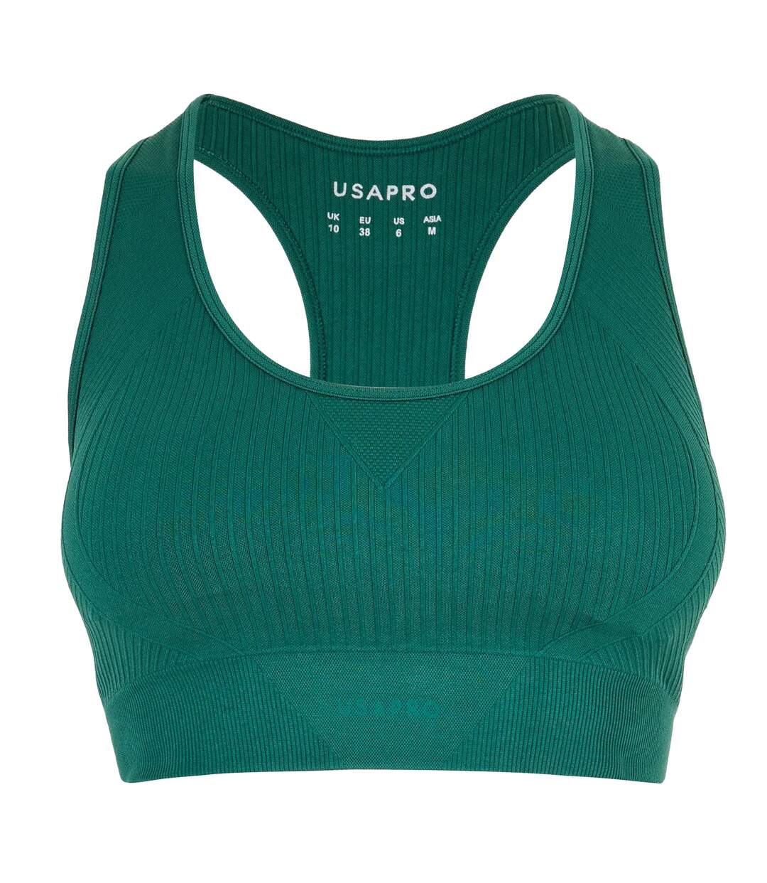 Brassière De Sport Motif/style Côtelé Femme Vert Sombre USA-3