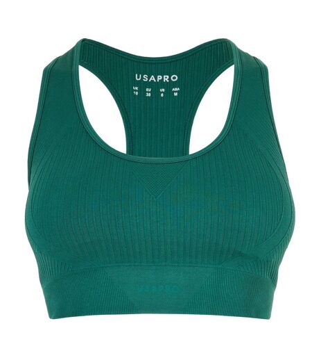 Brassière De Sport Motif/style Côtelé Femme Vert Sombre USA