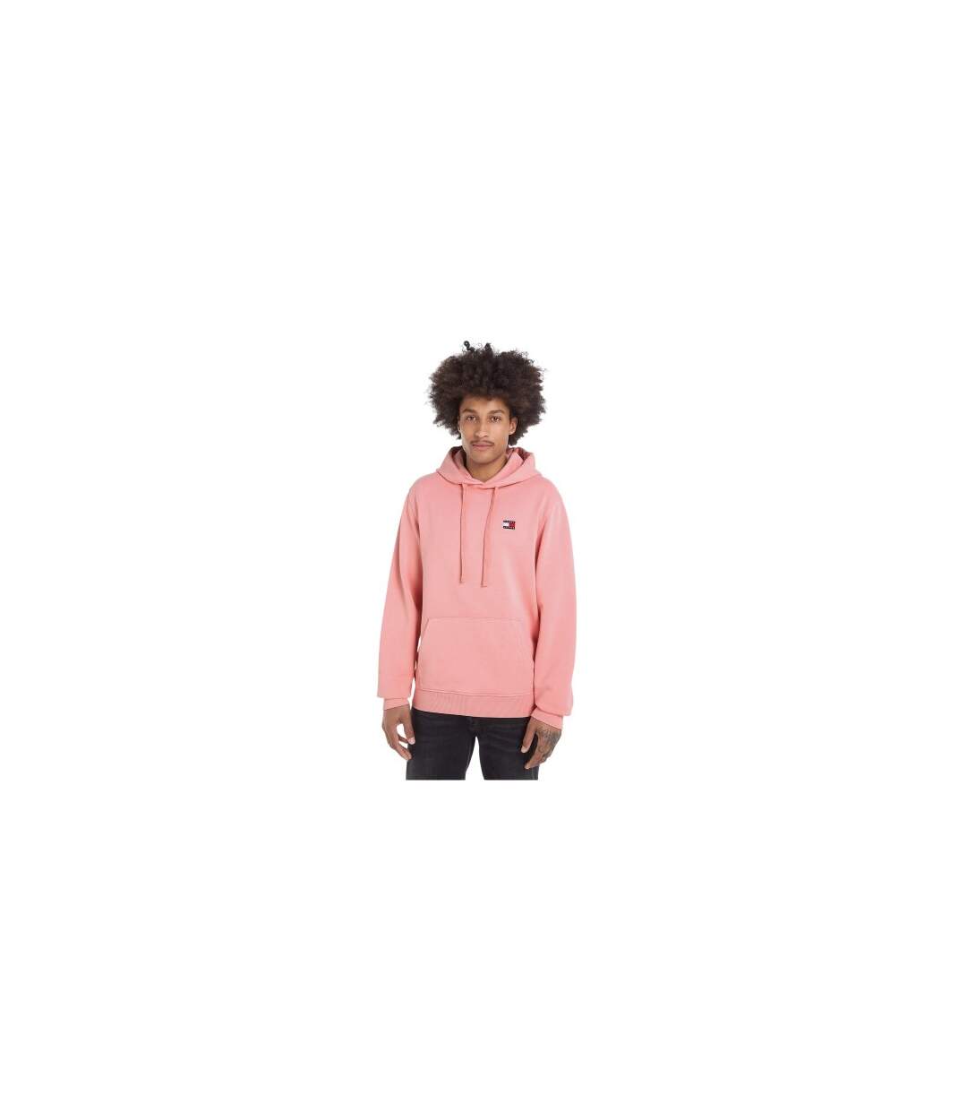 Mens Badge Hoodie Pink Tommy Jeans-1
