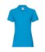 Womens/ladies Premium Plain Polo Shirt Azure Blue Fruit Of The Loom-1