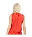 Womens/ladies Lace Trim Sleeveless Crop Top Red Little Mistress-3