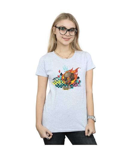 Disney T-shirt en coton Womens/Ladies Wreck It Ralph Race Skull (Gris sportif) - UTBI44926