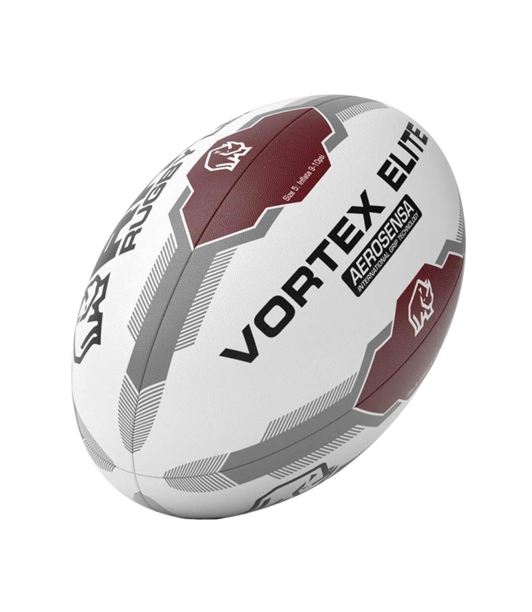Ballon De Rugby League Vortex Elite Taille 5 Blanc Pourpre Gris Rhino-1