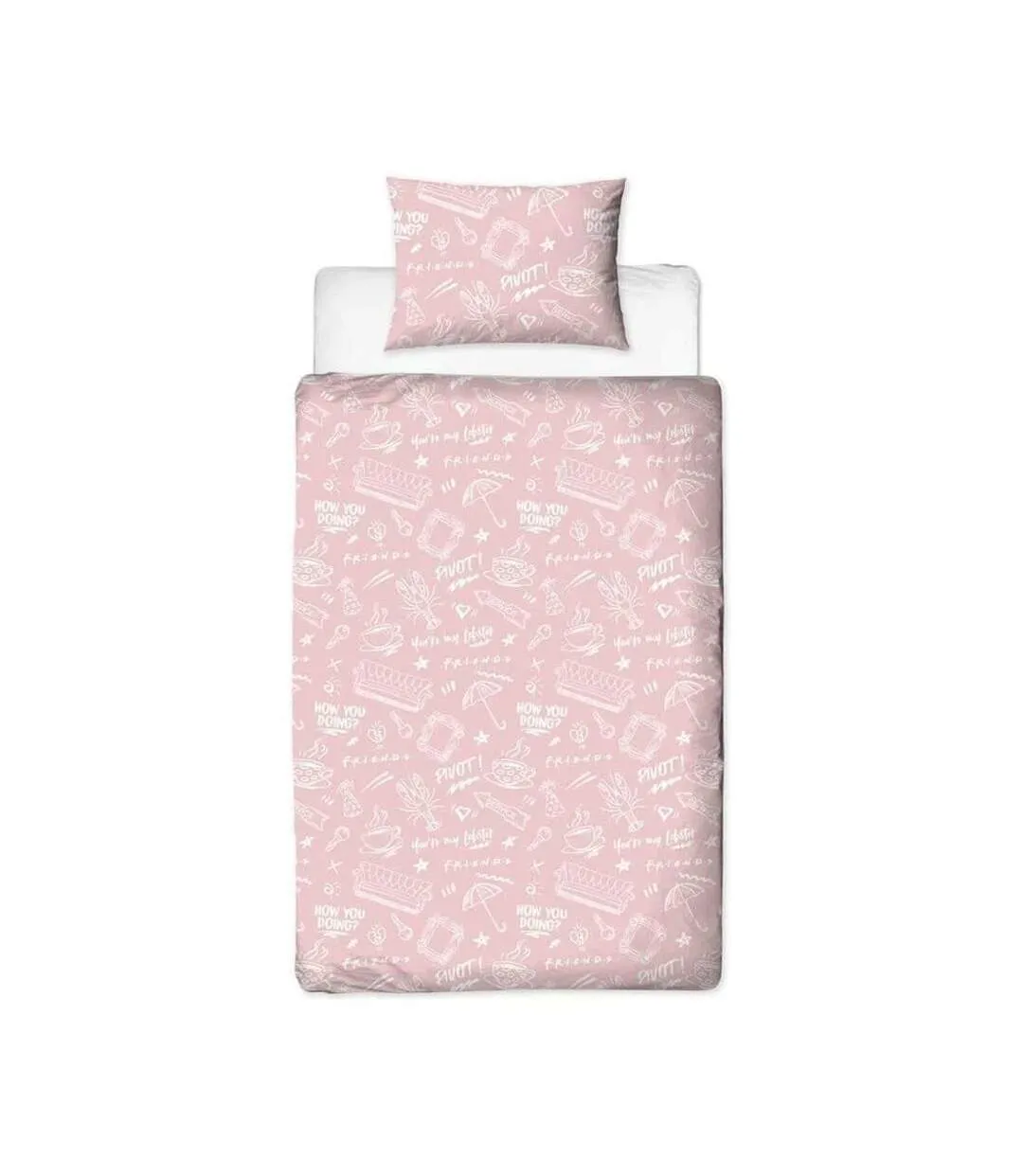 Coffee Reversible Duvet Set Grey Pink Black Friends-1