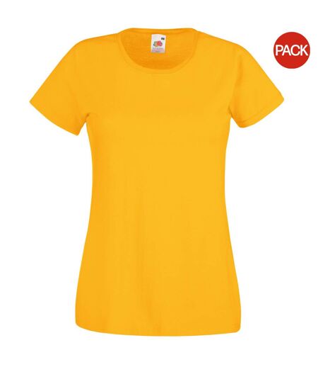 T-shirts manches courtes femmes jaune Fruit of the Loom