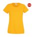 T-shirts manches courtes femmes jaune Fruit of the Loom-1