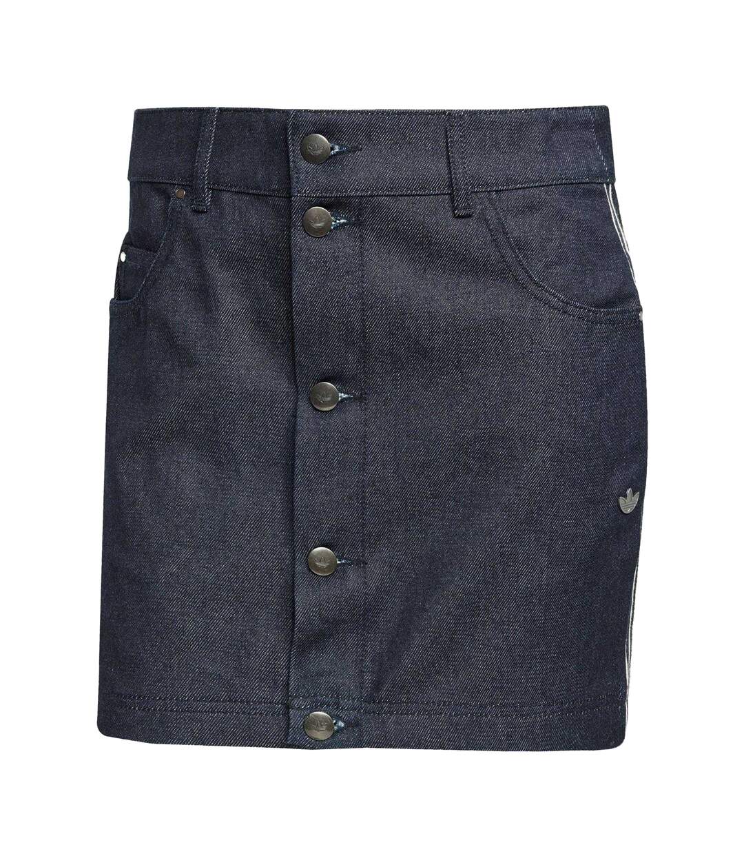 Mini Jupe Motif/style 3 Rayures Femme Denim Indigo Adidas-1