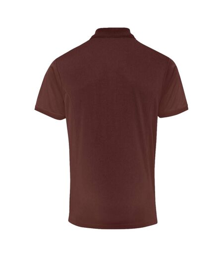 Premier Mens Coolchecker Pique Short Sleeve Polo T-Shirt (Brown) - UTRW4401