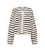 Womens/ladies Ida Stripe Crochet Cardigan Black Edited-2