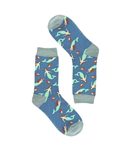 Miss Sparrow - Chaussettes Fantaisie Femme Bambou Motif Sirènes Douces