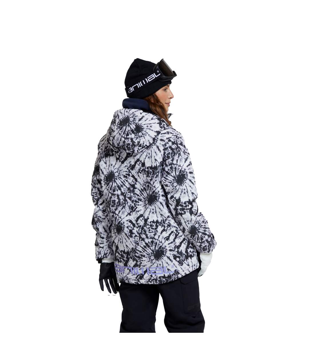 Womens/ladies trail recycled ski jacket monochrome Animal-2