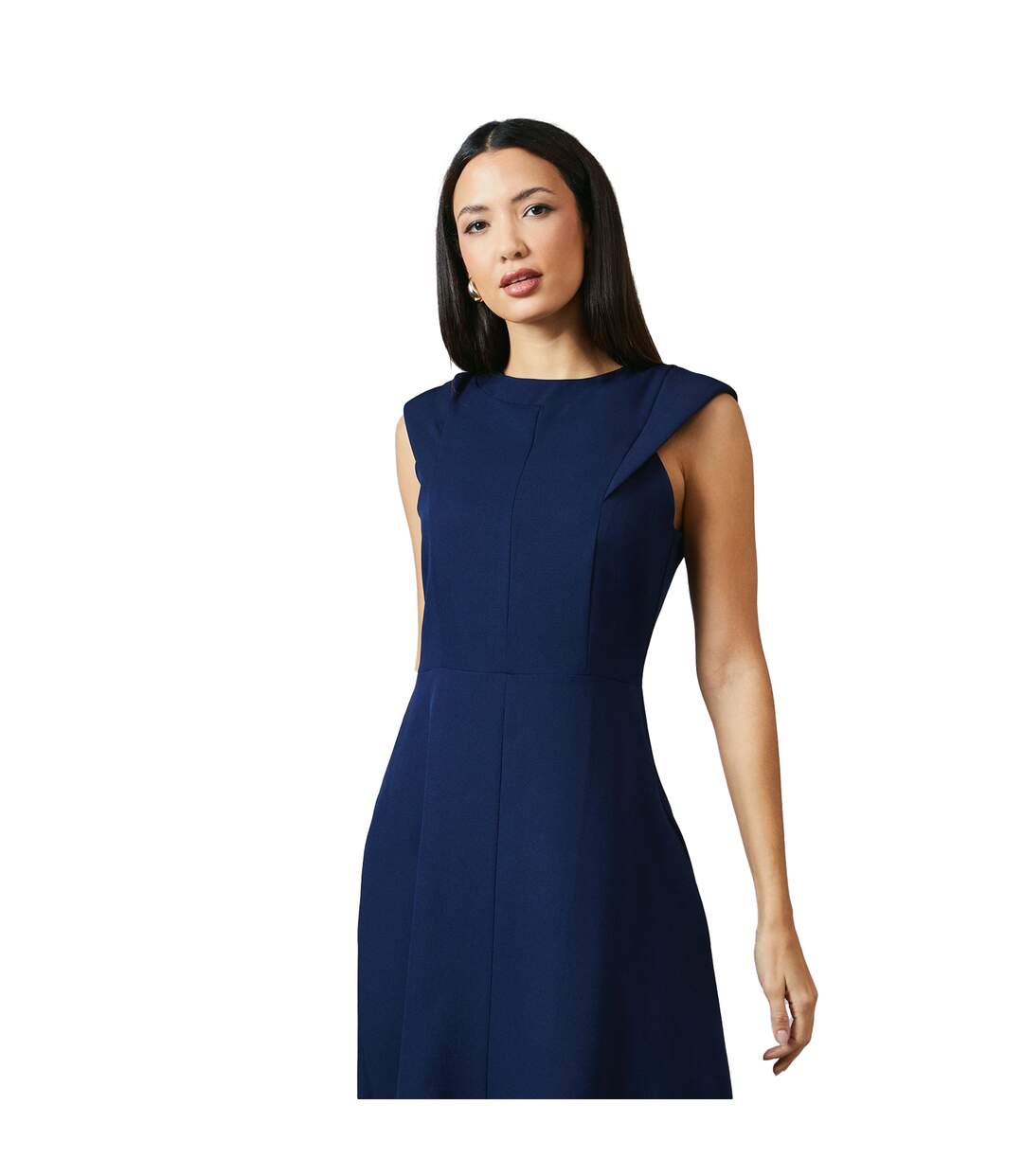 Robe mi-longue femme bleu marine Principles-3