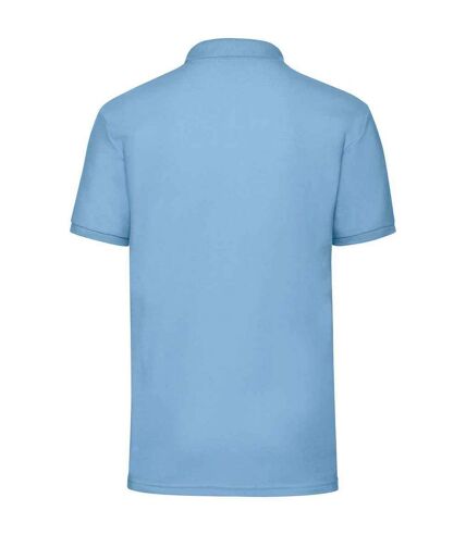 Mens pique polo shirt sky blue Fruit of the Loom