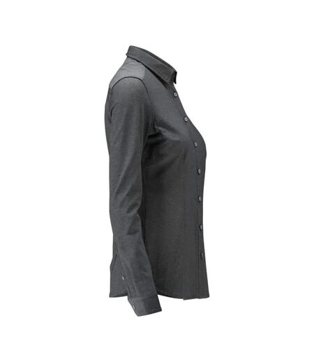 Womens/ladies Frontline Shirt Dark Anthracite Light Grey Flecked Mascot