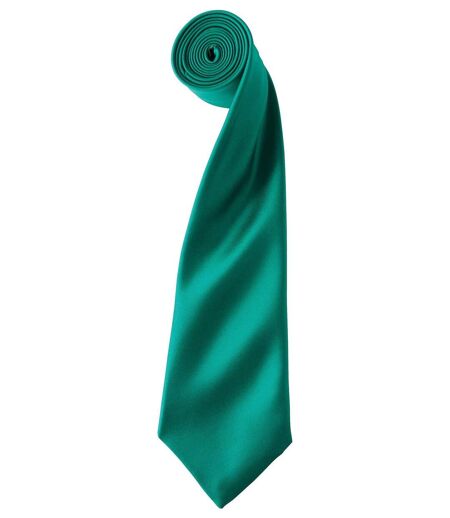 Cravate satin unie - PR750 - vert émeraude