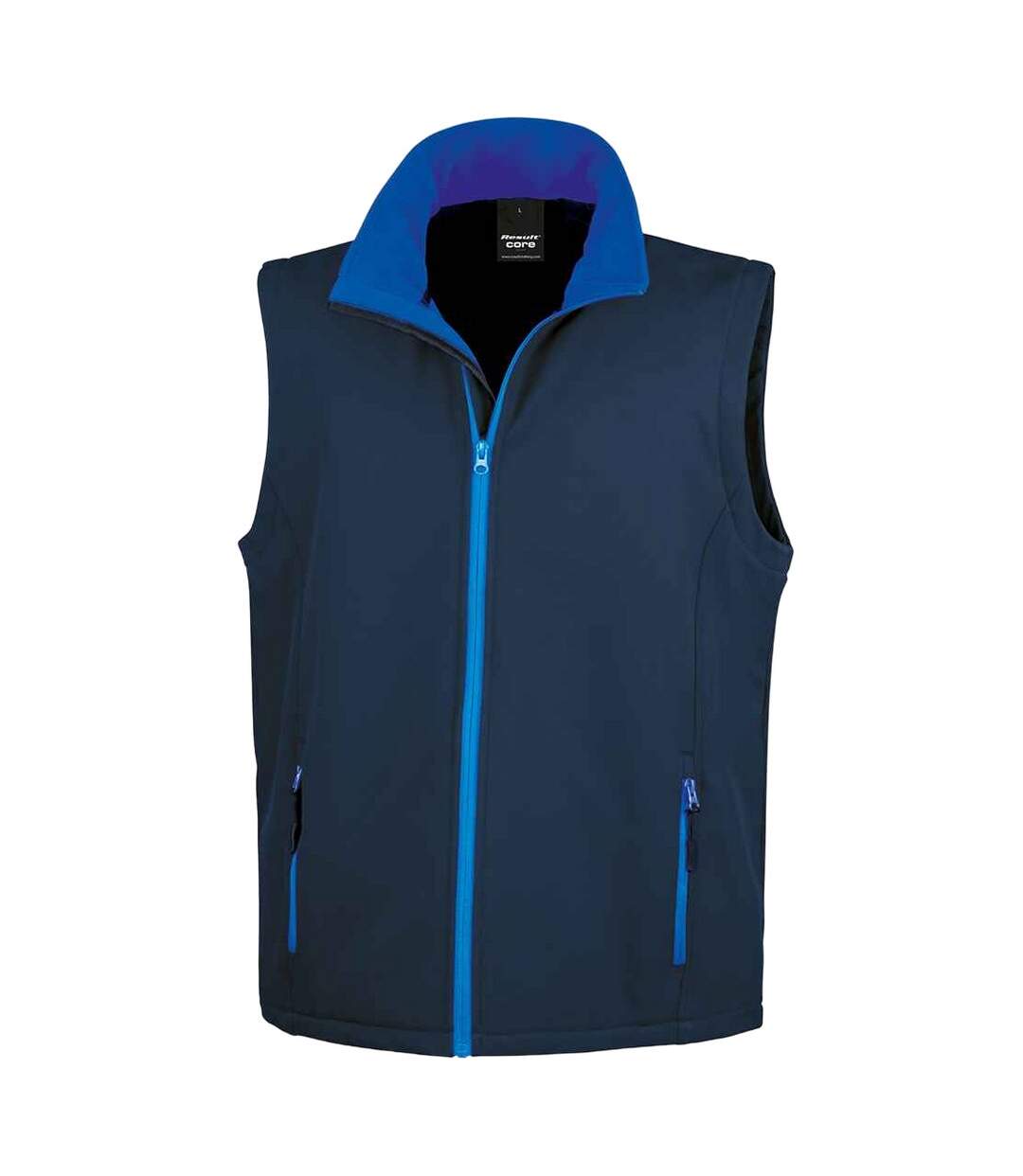 Mens core printable soft shell bodywarmer navy/royal blue Result-1