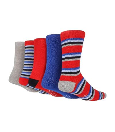 5 Pack Mens Colourful Striped Patterned Bamboo Dress Socks