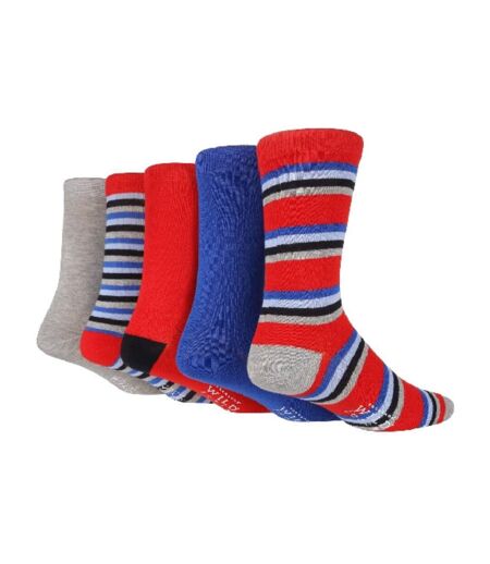 5 Pack Mens Colourful Striped Patterned Bamboo Dress Socks