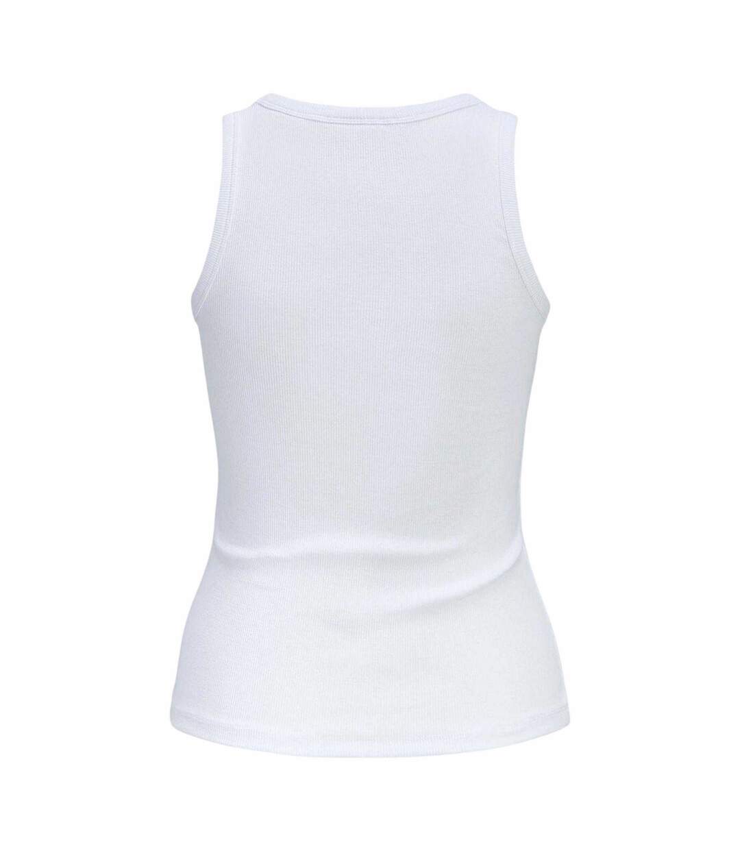 Womens/ladies Frida Ribbed Tank Top Bright White JJXX-3