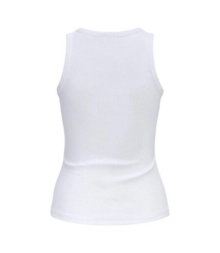 Womens/ladies Frida Ribbed Tank Top Bright White JJXX