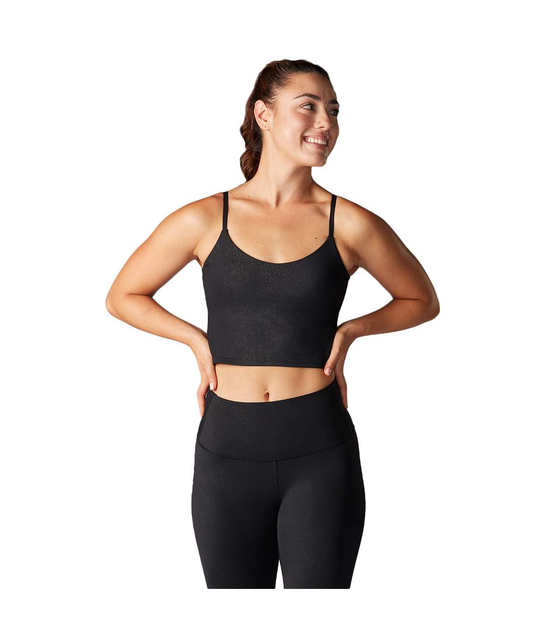 Brassière de sport femme anthracite Tavi Noir-1