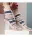 6 Pack Ladies Non Elastic Loose Top Patterned Cotton Rich Socks-4
