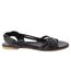 Womens/ladies jocelyn plaited leather wide flat sandals black Dorothy Perkins-2