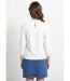 T-shirt blanc col montant volanté maille gaufrée-2