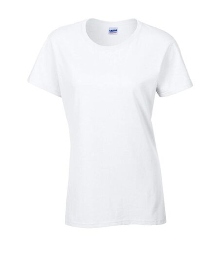 Womens/ladies Heavy Cotton T-shirt White Gildan
