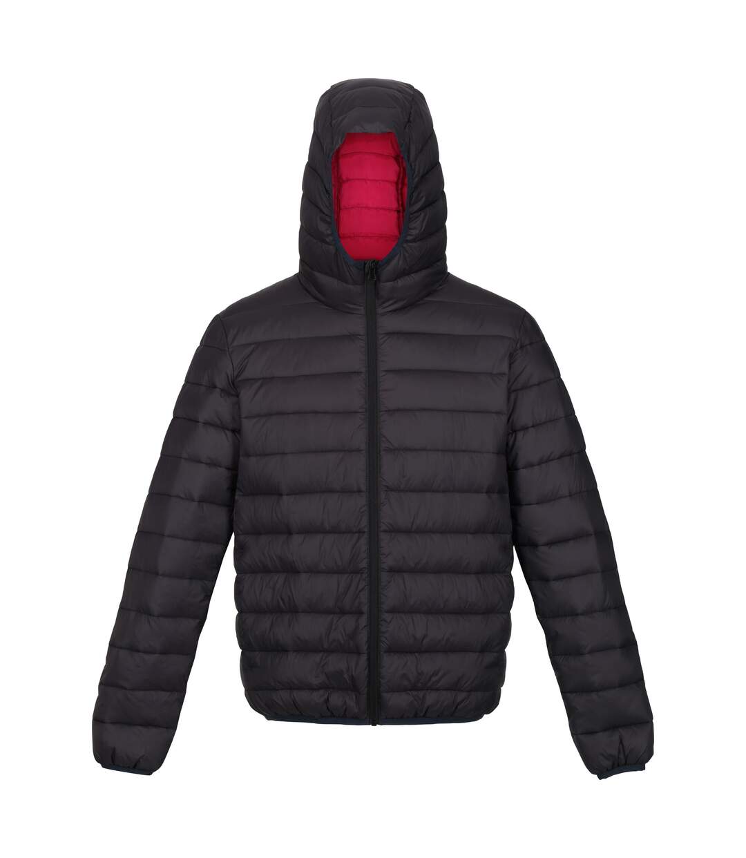 Mens Marizion Baffled Hooded Padded Jacket Ash Danger Red Regatta-2