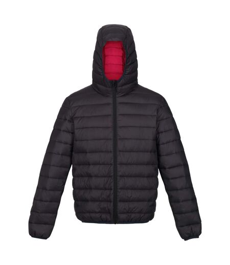 Mens Marizion Baffled Hooded Padded Jacket Ash Danger Red Regatta