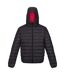 Mens Marizion Baffled Hooded Padded Jacket Ash Danger Red Regatta-2