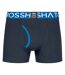 Mens Linamo Open Fly Boxer Shorts Blue Crosshatch-4