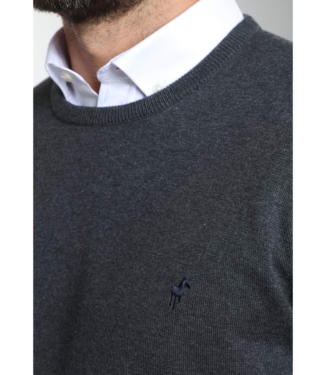 Pull col rond  en coton MAXENCE-5