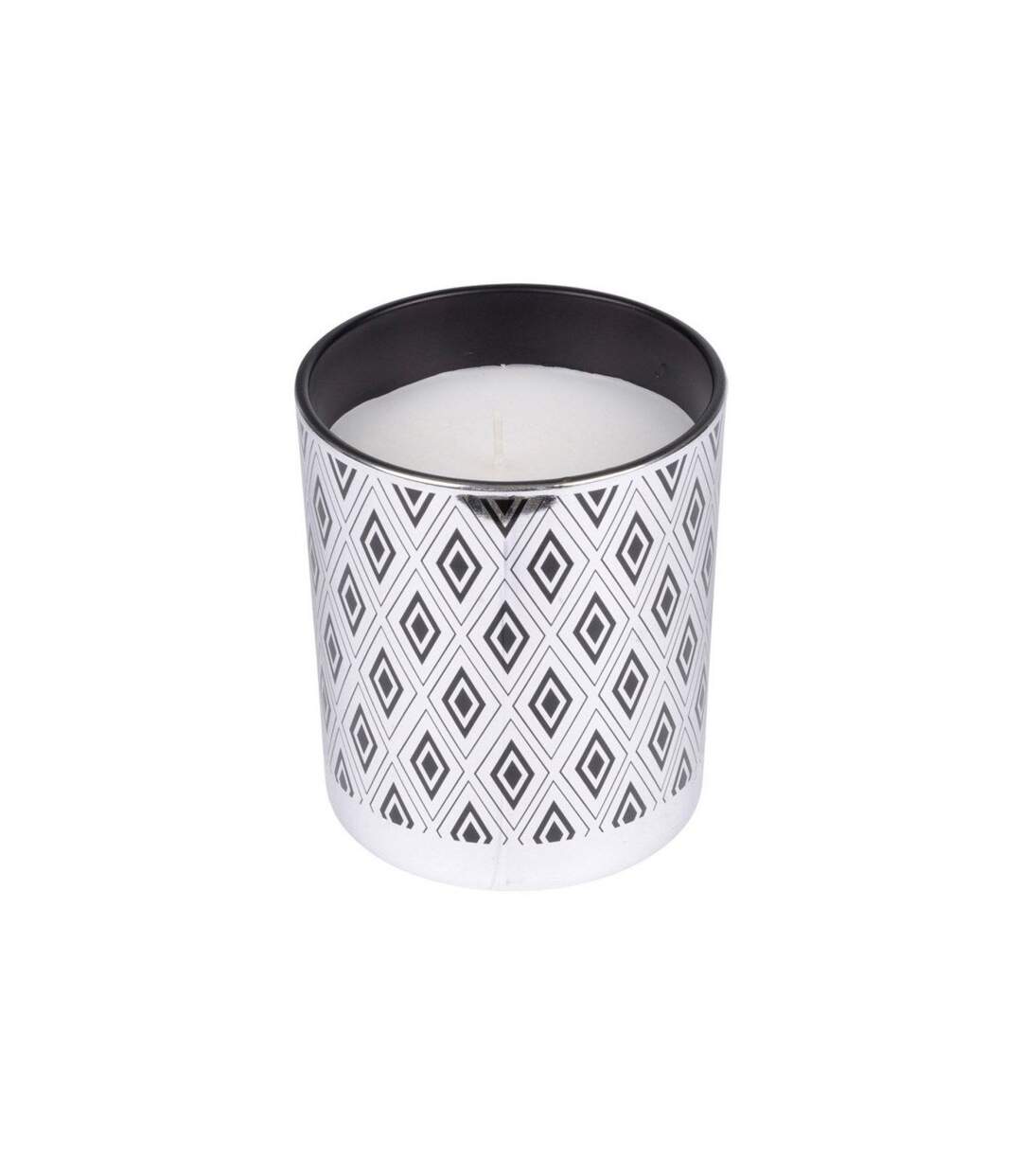 Bougie Parfumée Imprimée en Verre Élégant 10cm Argent-1