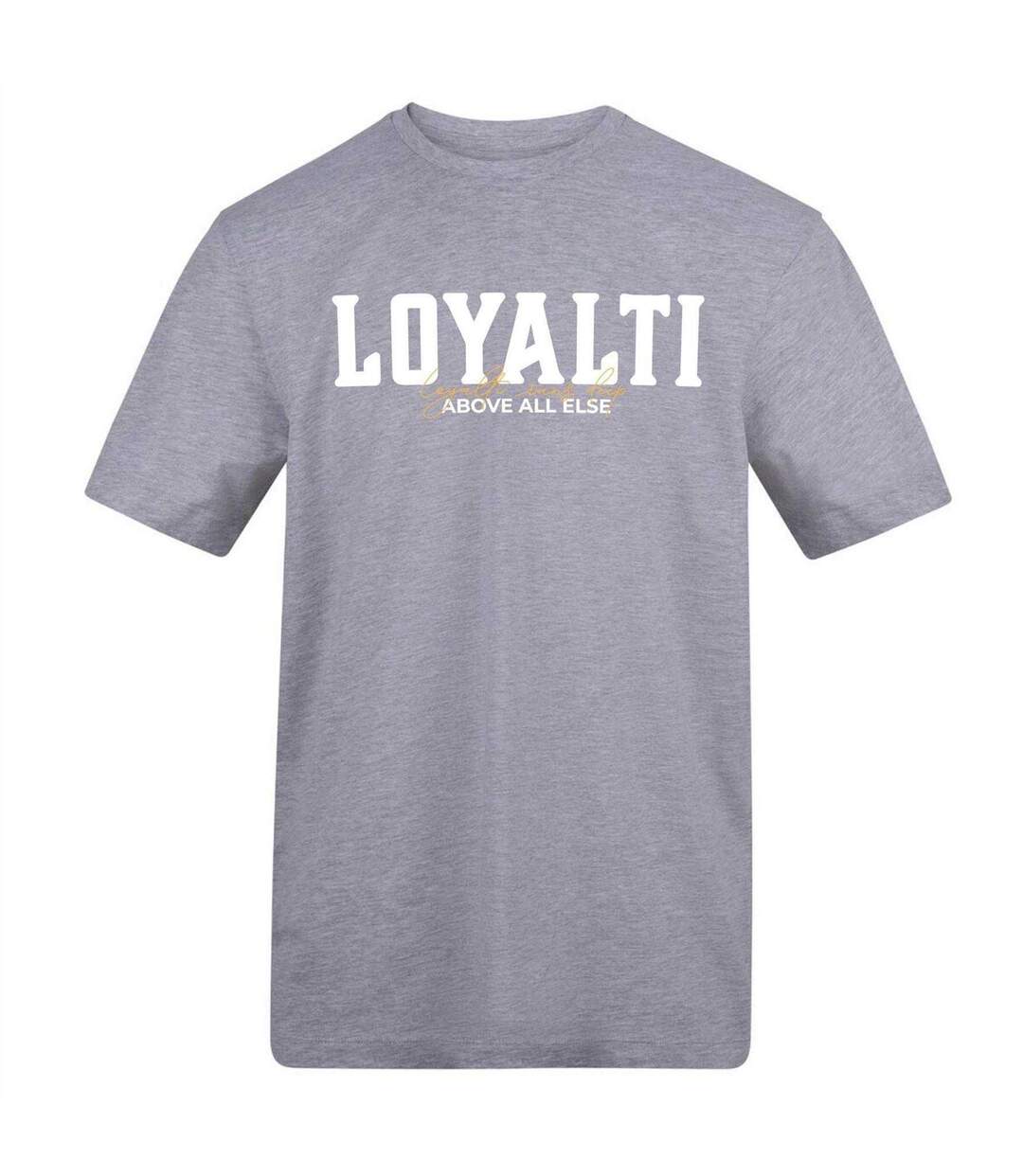 Unisex Adult Text Logo T-shirt Grey Loyalti-1