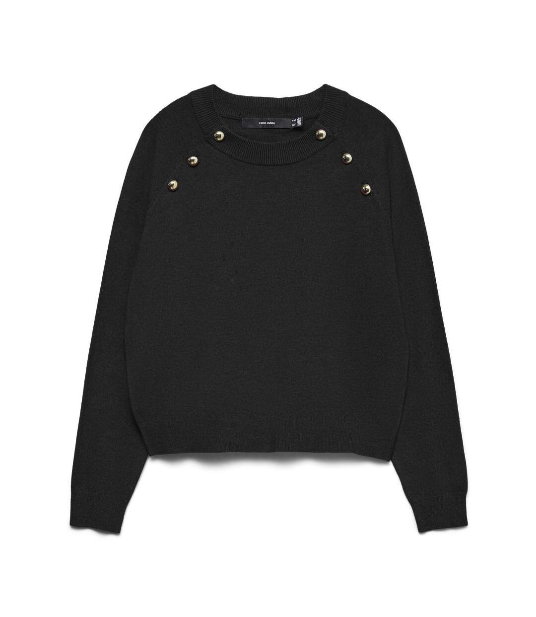 Pull noir femme vero moda happy-1