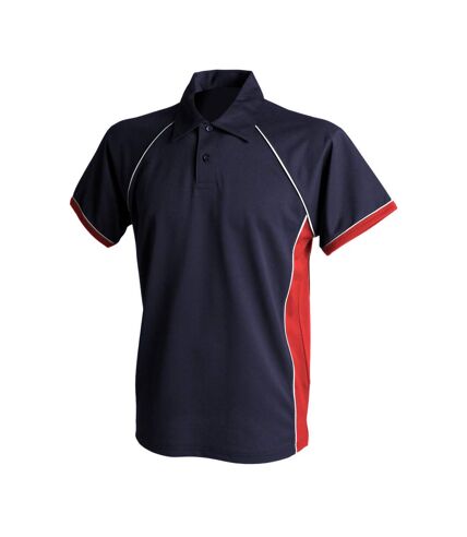 Finden & Hales Mens Piped Performance Sports Polo Shirt (Navy/ Red/ White) - UTRW427