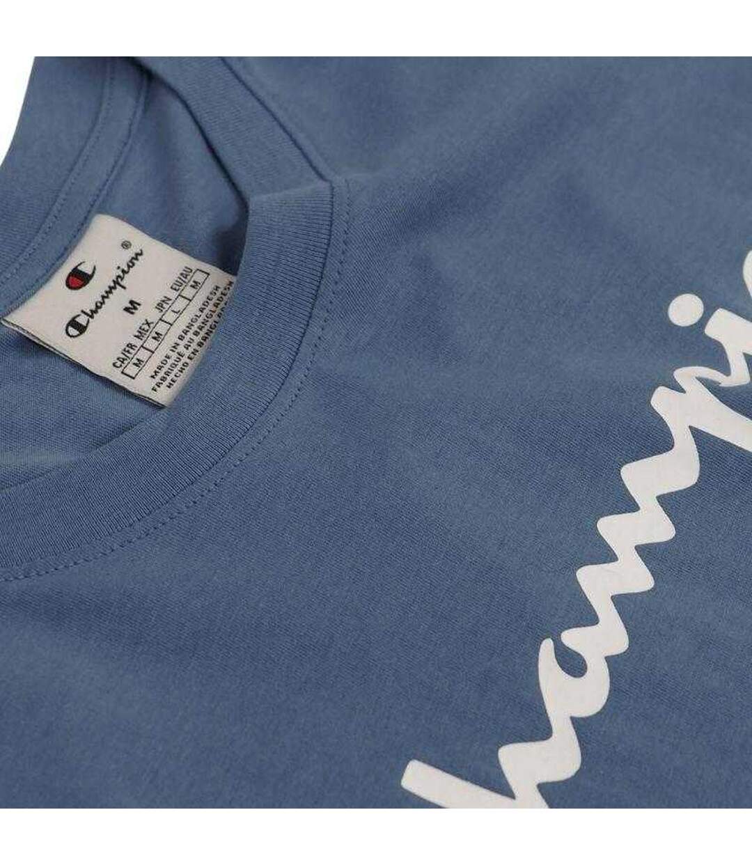 T-shirt Motif/style Logo Homme Bleu Denim Champion-3
