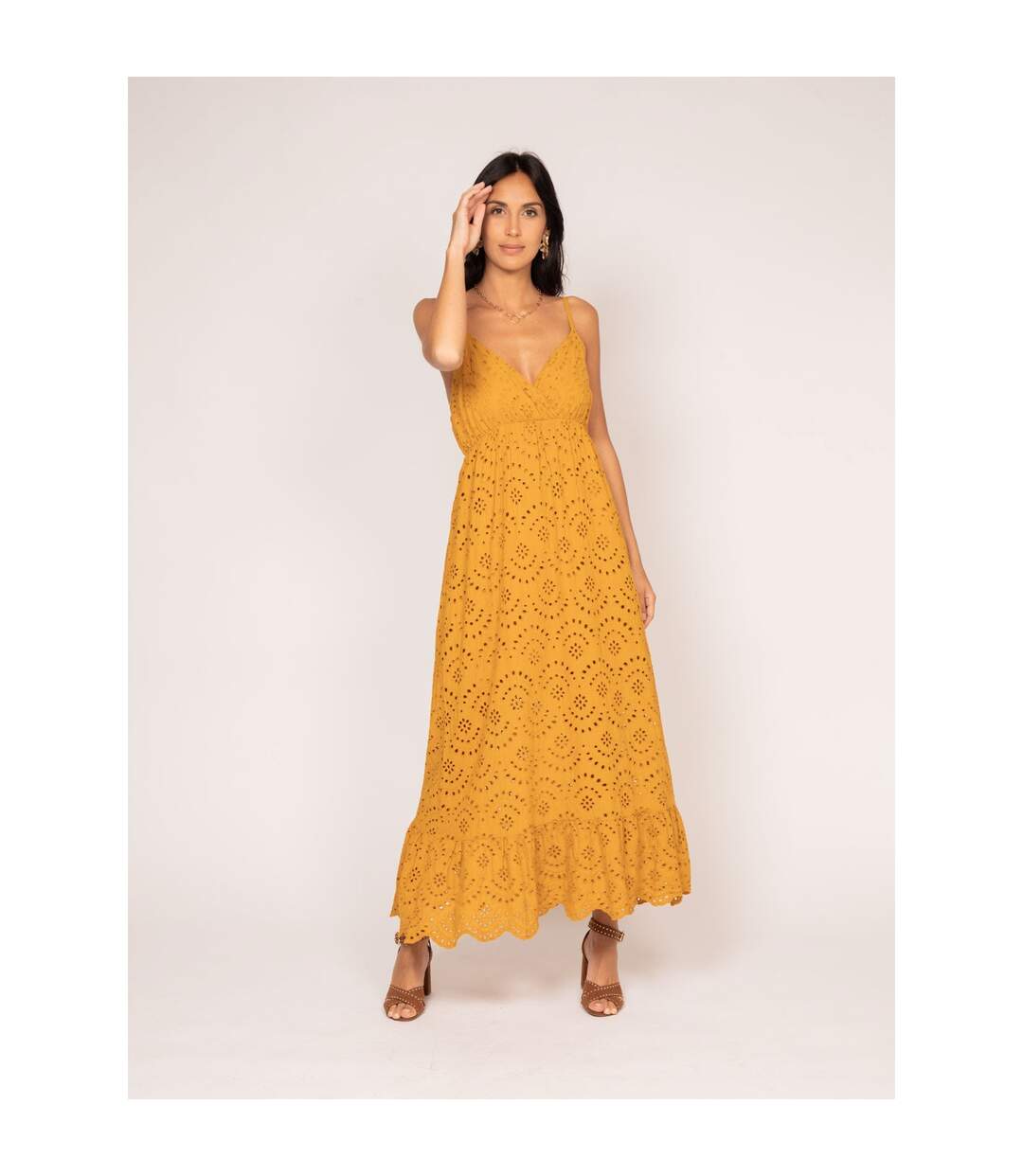 Robe longue broderie anglaise ISERE - Dona X Lisa-4