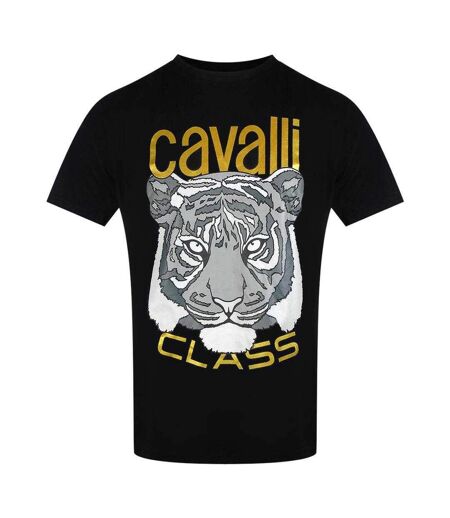 T-shirt Motif Imprimé Tigre Homme Noir Cavalli Class