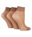 3 Pack Ladies 15 Denier 100% Nylon Ankle Highs - Sheer Lightweight Comfort-1