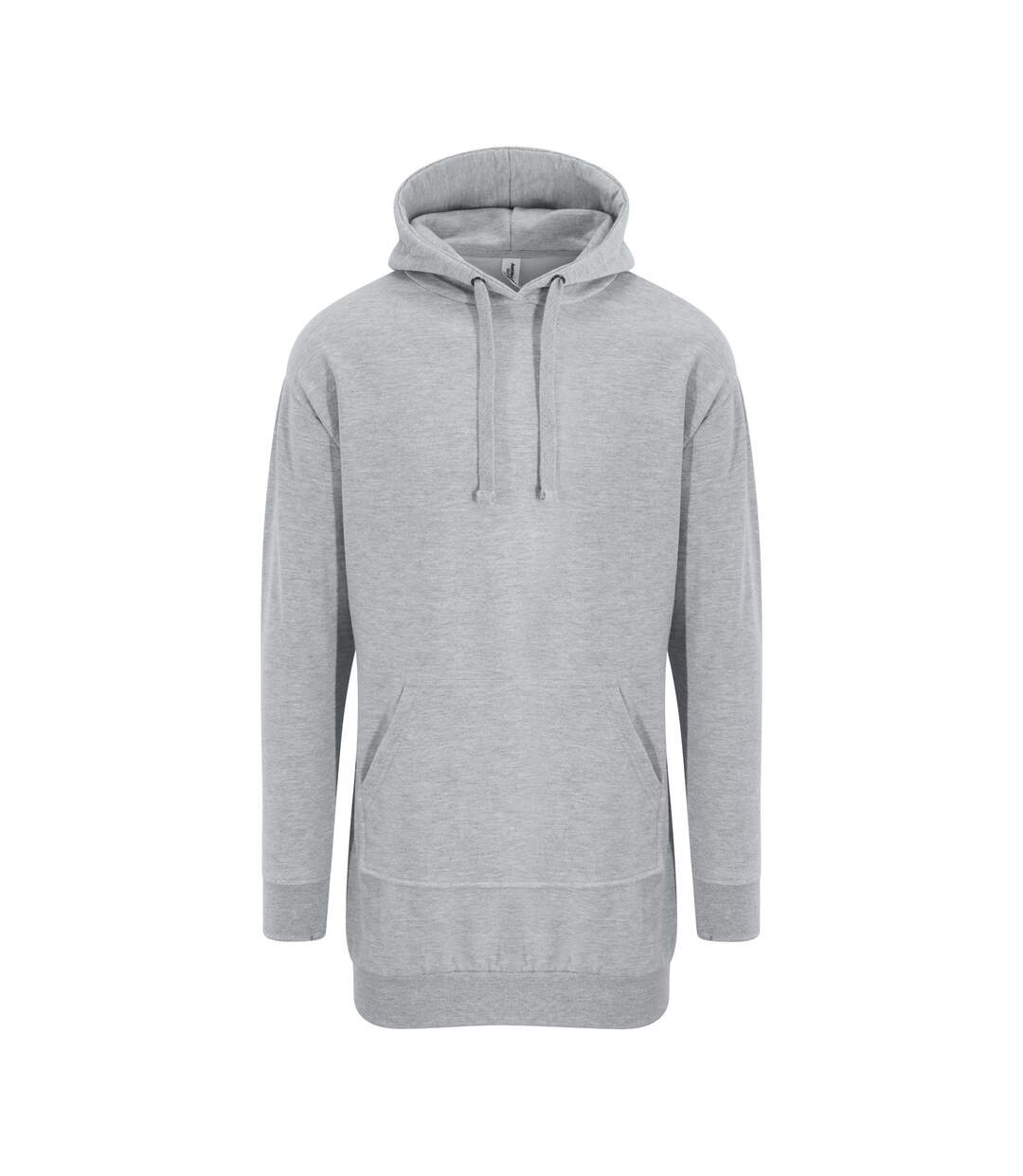 Sweat long à capuche - robe pour femme - JH015 - gris